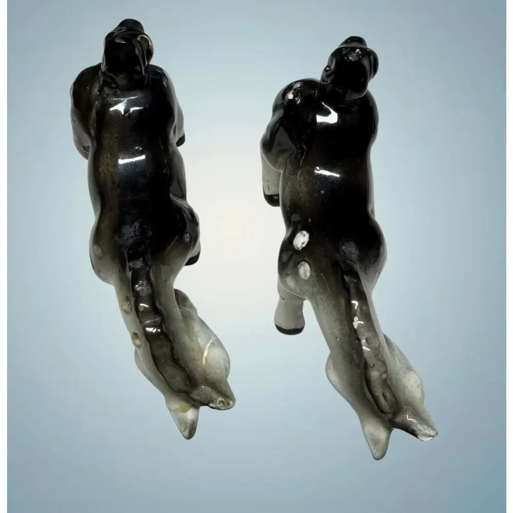 Vintage Japan Horse Foal Salt Pepper Shakers Pair Mid Century Ceramic
